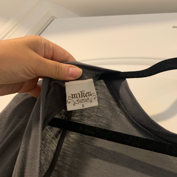 ASOS backless long sleeved sexy grey top w/ tie - Picture 6 of 9